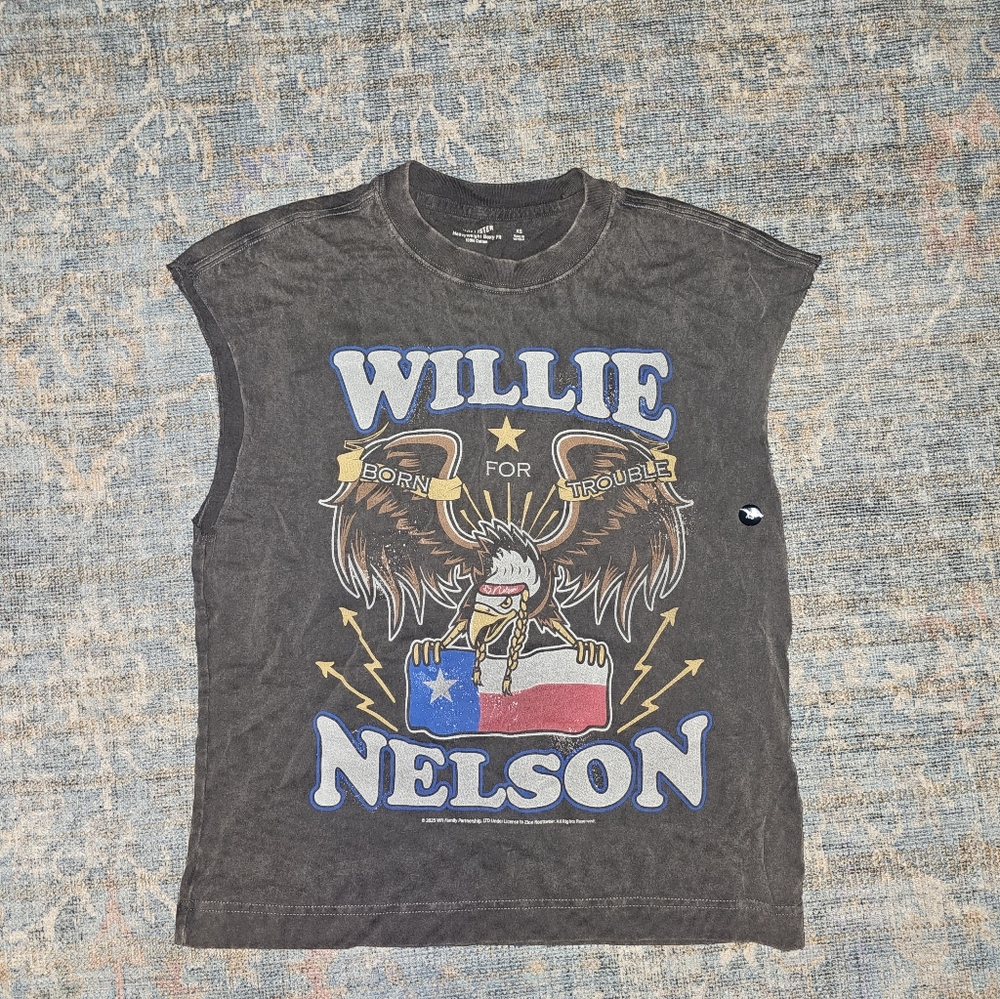 Hollister  Boxy Heavyweight Willie Nelson Graphic Tank
